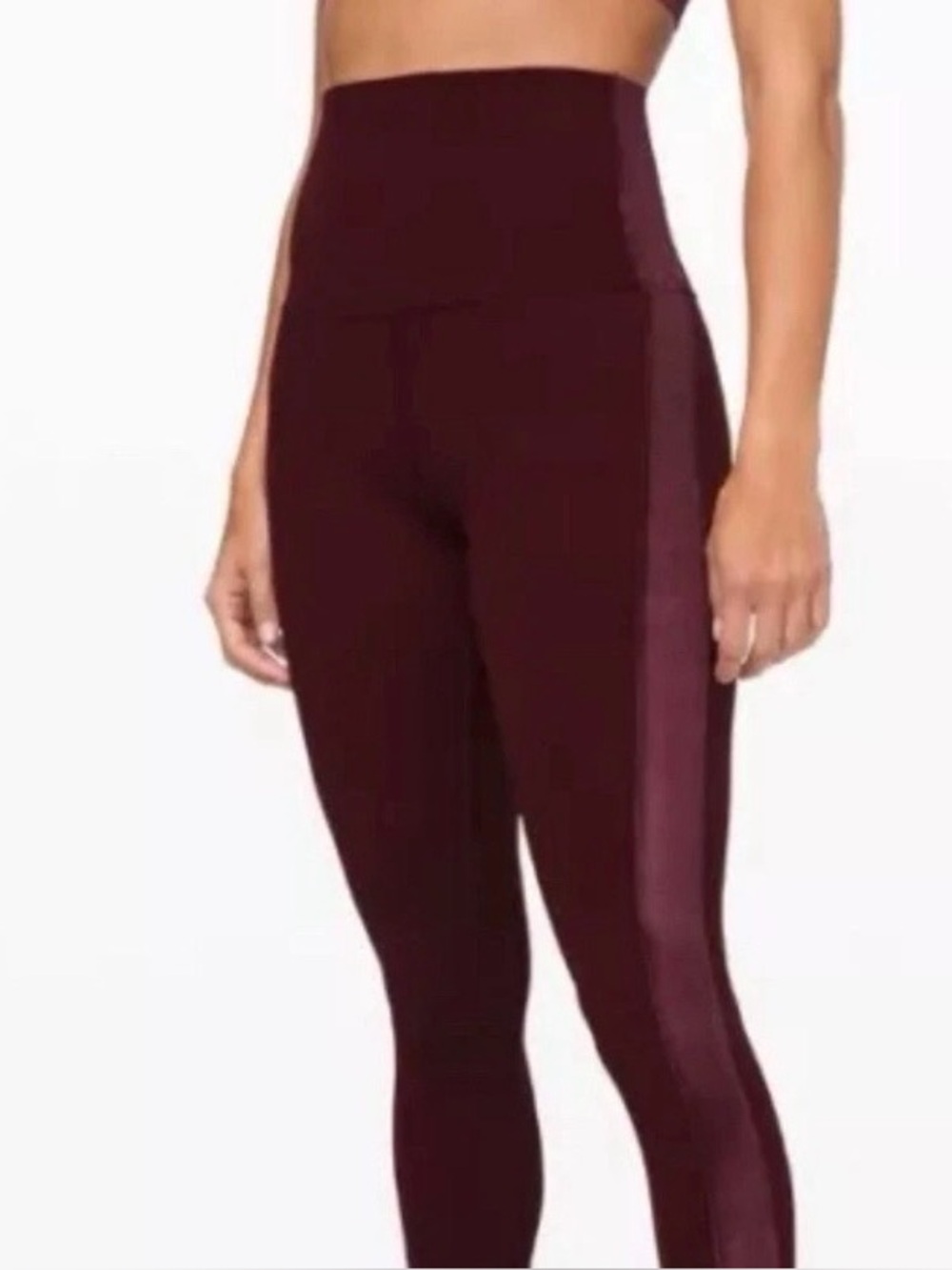 Lululemon Burgundy High-Waist Leggings full lenght